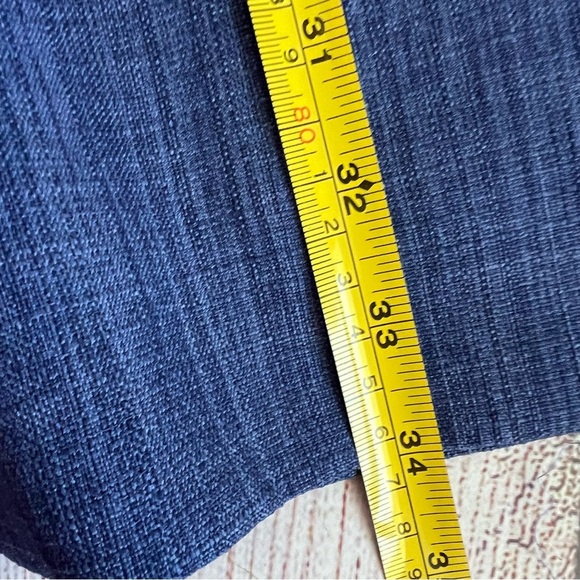 TAHARI Blue Stretch Denim Look Turn Lock Dress 8 Petite - Picture 8 of 11